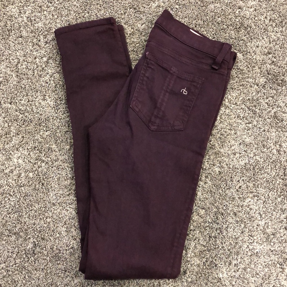 rag & bone maroon/wine colored skinny jeans size 26